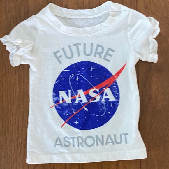 NASA Future Astronaut Ruffle Sleeve T-Shirt (12 Months) - Picture 1 of 3